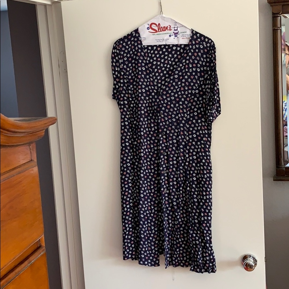 Multi colored dress, blue, cream, lavender